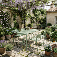 Meubles de bistrot modernes personnalisés pour l'extérieur, table et chaises en aluminium pour l'extérieur, utilisables dans de multiples scénarios : patio, jardin, café