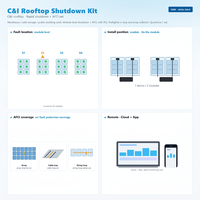 Комплект для быстрого отключения солнечных панелей C&I Roof PV с AFCI, комплект для проектов с функцией экстренной остановки для пожарных, PLC-сопряжением и коллектором для массивов солнечных батарей