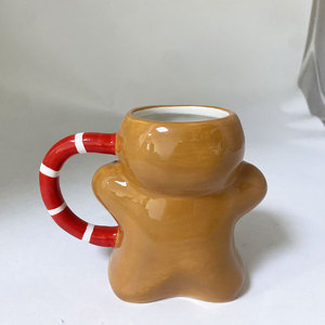 Tazas de Café de Cerámica con Diseño Creativo 3D de <span class=keywords><strong>Hombre</strong></span> de Jengibre, OEM ODM, Logotipo Personalizado, 15 oz, Taza de Leche Pintada a Mano, Taza de Cerámica para Regalo de Oficina - Product Image 2