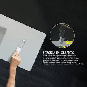 Évier de salle de bain rectangulaire en céramique blanc moderne de 40 pouces à encastrer, haute dureté, personnalisé, avec drain, pour meuble sous-vasque de style <span class=keywords><strong>continental</strong></span> - Product Image 6