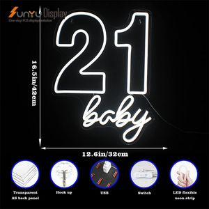 Sunyu phổ biến tùy chỉnh miễn phí thiết kế bữa tiệc sinh nhật Acrylic Led Neon dấu hiệu - Product Image 6