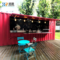 Conteneur de cuisine détachable de 20 pieds, bar, restaurant, hôtel, club, conteneur bar avec équipement, conteneur café