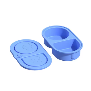 Lonchera Portátil de Silicona <span class=keywords><strong>para</strong></span> <span class=keywords><strong>Bebés</strong></span>, con Doble Compartimento, Moderna, sin Olor, de Grado Alimenticio, Sellada, con Tapa, <span class=keywords><strong>para</strong></span> Niños, <span class=keywords><strong>para</strong></span> Refrigerios/Condimentos/Comida - Product Image 6