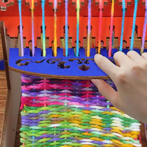 Máquina de tejer antigua tradicional al por mayor, juego hecho a mano, juguetes del patrimonio cultural inmaterial DIY, arte educativo artesanal para niños - Product Image 4