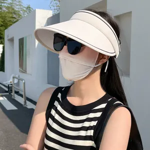 2023 The latest combination Sun Visor Hats Women Large Brim Summer UV Protection Beach Cap sunglasses 3 piece anti-sunburn set