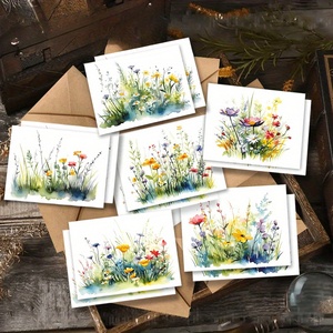 Tarjetas de Felicitación Personalizadas al por Mayor, con Diseño Floral en Acuarela, para Cumpleaños, Familia, Niños, <span class=keywords><strong>Amigos</strong></span>, Impresión Completa - Product Image 4