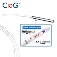 CG 4*30mm Sonde à fente pour rouleau en acier inoxydable PT100 Capteur de température Résistance thermique avec fil étanche PTFE 0.5/1/2/3/5M