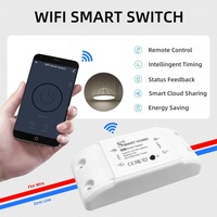 Sakelar WiFi Mini Pintar Tuya, Kontrol Suara & Aplikasi, Pengatur Waktu, Tersembunyi, Tahan Air IP20, 10A AC 100-240V 50-60Hz, Bahan ABS+PC