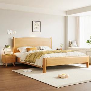 Chambre à coucher moderne de luxe <span class=keywords><strong>Lit</strong></span> <span class=keywords><strong>japonais</strong></span> en bois massif Lits doubles simples <span class=keywords><strong>avec</strong></span> pieds sphères Cadre plateforme - Product Image 1