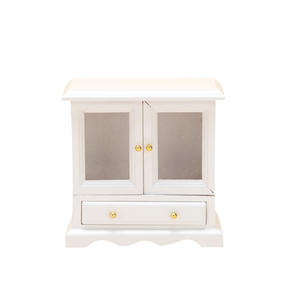 Casa de muñecas en miniatura a escala 1:12 con muebles europeos, gabinete modelo de madera DIY y librería de doble puerta, estilo OB11 - Product Image 6