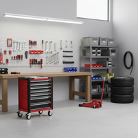 Armoire à outils en acier Goldenline Professional avec glissières à roulement à billes à retour automatique, roulettes robustes, chariot à outils industriel à 7 tiroirs