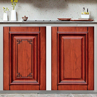 Porte de placard de cuisine en HDF et PVC, placage acajou, minimaliste, à bords bien scellés, écologique, étanche et anti-vieillissement, pour chambre et salle à manger