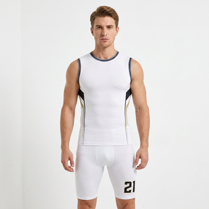 Custom Men's Basketball Jersey Set <b>White</b> Sleeveless Sublimated Moisture Wicking Athletic Fit Basketball Jersey - Product Image 4