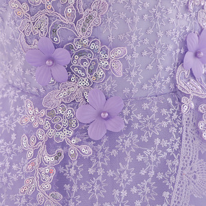 Robe d'été sans manches en dentelle pour bébé, style couture, avec fleurs, idéale pour baptême ou mariage - Product Image 6