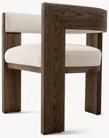 Chaise de salle à manger en bois massif avec dossier, personnalisable, style moderne minimaliste nordique, rembourrée en tissu, pour la maison, l'hôtel, le restaurant