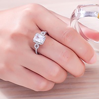 Elegantes Anillos de Plata de Ley 925 con Circonita Cúbica en Forma de Bola, Chapados en Rodio, para Mujer, Anillos de Compromiso, Aniversario, Boda, Fiesta