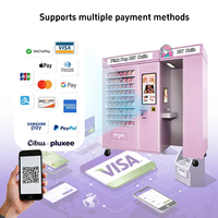 Distributeur automatique de press-on nails avec impression personnalisée, affichage numérique LED en verre trempé pour manucure et nail art, gestion basée sur le cloud