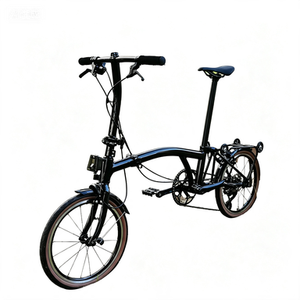 Vélo pliant en fibre de carbone ultra-léger 6,5 kg, guidon 16 pouces, 7 vitesses, frein C, pour hommes et femmes, <span class=keywords><strong>pliable</strong></span> en trois, entièrement amorti - Product Image 4