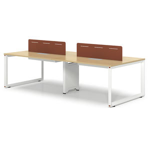Table de bureau moderne en promotion pour 4 personnes, poste de travail extensible avec cloison, mobilier de bureau multifonctionnel - Product Image 5