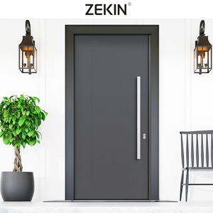 Porte Pivotante ZEKIN DOOR au Design Minimaliste pour Entrée de Villa, Double Vitrage avec Panneau Latéral, Fonction Antivol pour Usage Extérieur d'Appartement - Product Image 3