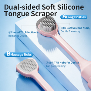 <span class=keywords><strong>Brosse</strong></span> à dents 3-en-1 avec gratte-langue double face et poils doux zonés pour les voyages d'affaires - Product Image 2