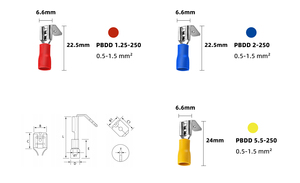 Terminal de Desconexión Hembra Aislado de PVC Gaopeng, <span class=keywords><strong>Conector</strong></span> de Cable Eléctrico de Cobre <span class=keywords><strong>para</strong></span> Crimpado - Product Image 3