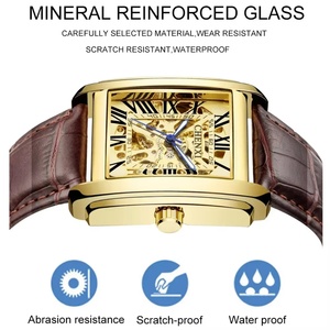 Montre mécanique de luxe sportive avec bracelet en cuir de 24 mm, boîtier en alliage, mouvement automatique, aiguilles en verre, résistante à l'eau, personnalisable pour votre marque. - Product Image 5