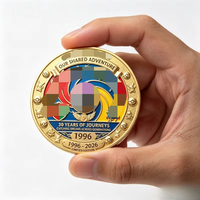 Pièce de collection commémorative du 30e anniversaire de l'anime, en relief 3D, plaquée or moderne, avec un design de personnage fantastique, édition limitée