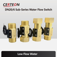 Low Flow Water Flow Meter Sensor Liquid Flow Meter Magnetic Brass Flow Switch Normally Open 1.5-3L/min G3/4 G1/2 G3/8 G1/4