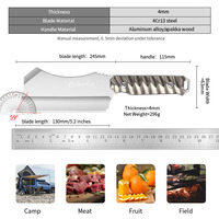 Couteau de chef de cuisine intelligent en acier fait à la main en gros couteau chinois professionnel à viande et à légumes pour la cuisine