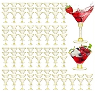 Mini Coupes à Dessert de 5 Oz, Petits Gobelets en Plastique, Verres à Vin, Tasses de Service pour Bar, Fêtes, Mousse, Dessert et Verres à Shot