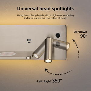 La lampada <span class=keywords><strong>da</strong></span> <span class=keywords><strong>parete</strong></span> dell'hotel di vendita diretta della fabbrica viene fornita con ricarica USB, ricarica di tipo C e funzioni di ricarica Wireless lampada <span class=keywords><strong>da</strong></span> comodino - Product Image 2