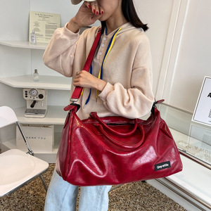 Borsa da viaggio con logo personalizzato in pelle borsone da viaggio per donna uomo - Product Image 4