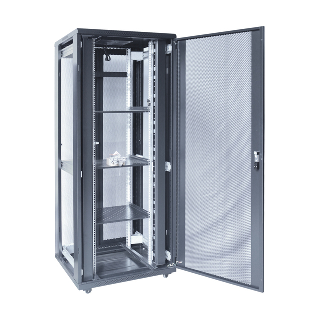 42U Server Rack Double Mesh Door DDF Network Cabinet 42U Equipment 9U Capacity 19 Inch Standard Floor Network Cabinet Fan Stock
