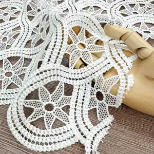 Popular product water soluble embroidery fabric wedding dress cord lace fabric wholesale stocklot embroidered guipure net fabric