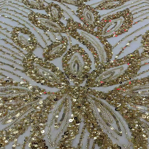 Tessuto ricamato a strati con perline bianche in pizzo con perline in tessuto ricamato abito da sposa <span class=keywords><strong>maglia</strong></span> - Product Image 5