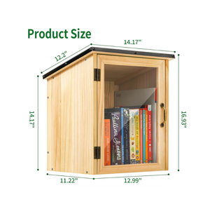 Piccola Casetta Biblioteca Impermeabile <span class=keywords><strong>per</strong></span> <span class=keywords><strong>Esterni</strong></span>, Armadietto in Legno <span class=keywords><strong>per</strong></span> Condividere Libri, Arte, Letteratura e Giornali - Product Image 2