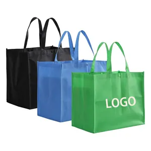 Eco Shopping Grocery Beach Clothes Reusable Large Foldable Buckle Strap Long Handle Square Bottom Non Woven Bag