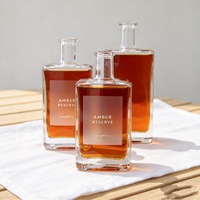 Bouteille en verre personnalisable, transparente, recyclable, gravée, 250 ml, 375 ml, 500 ml, pour whisky, rhum, brandy, avec bouchon personnalisé – Offre Spéciale