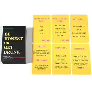 Versión en Inglés: Sé HONESTO o BEBERÁS. Juego de Mesa Informal para Fiestas con Tarjetas de Papel Personalizables. - Product Image 3