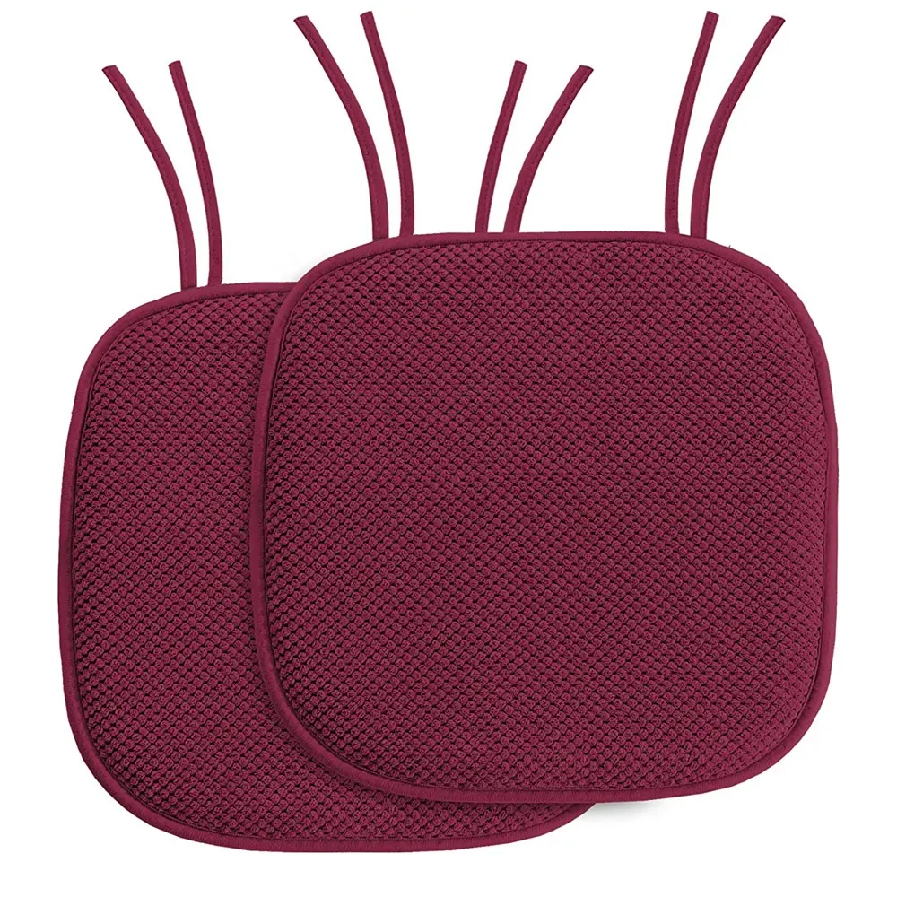 Hot Sale Amazon Stuhl Sitzpolster Memory Foam Pads mit Krawatten Honeycomb Pattern Slip Non SBR Rücken Abgerundetes Sitzkissen