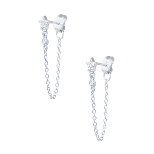 Pendientes CANNER con Cadena y Colgante para Mujer, Diseño de Mariposa con Borla Larga de Doble Perforación - Product Image 2