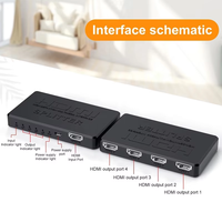 Répartiteur HDMI Xput de haute qualité 1x4, 1 entrée 4 sorties, 4 ports, prend en charge Full HD 1080P 3D 4K2K HDMI1.4 pour écran TV