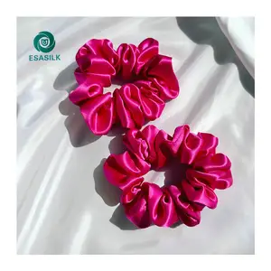 16 19 22 25 30momme 100% Mulberry Small Silk Scrunchies Hair Ties Silk elastic band Skinny red Silk Scrunchies