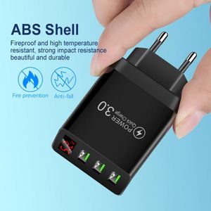 3-Port USB Charging Head with <b>Smart</b> Display Screen Built-in EU, US & UK Standard <b>Plugs</b> for Global Travel - Product Image 2