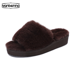 Mode femmes fourrure pantoufles dames chaussures mignon en peluche renard cheveux moelleux sandales intérieur maison fourrure pantoufles hiver chaud pantoufles - Product Image 6