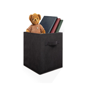 Boîte de rangement carrée avec fenêtre transparente, poignée solide, panier de rangement pliable en tissu