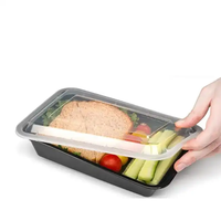 Nouveau carré micro-ondes alimentaire paquet boîte en plastique Transparent jetable alimentaire sûr PP plats à emporter conteneurs