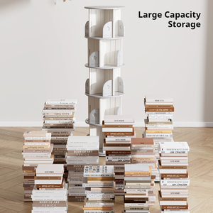 Sicurezza a forte aspirazione da libreria da tavolo girevole da tavolo da soggiorno con mobili rotondi Organizer rotanti per librerie - Product Image 4