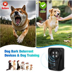 Dispositivo Disuasorio de Ladridos para Perros, 4 Transmisores Ultrasónicos, Alcance de 50 Pies, 3 Modos, Sistema Antiladridos Automático Recargable - Product Image 3